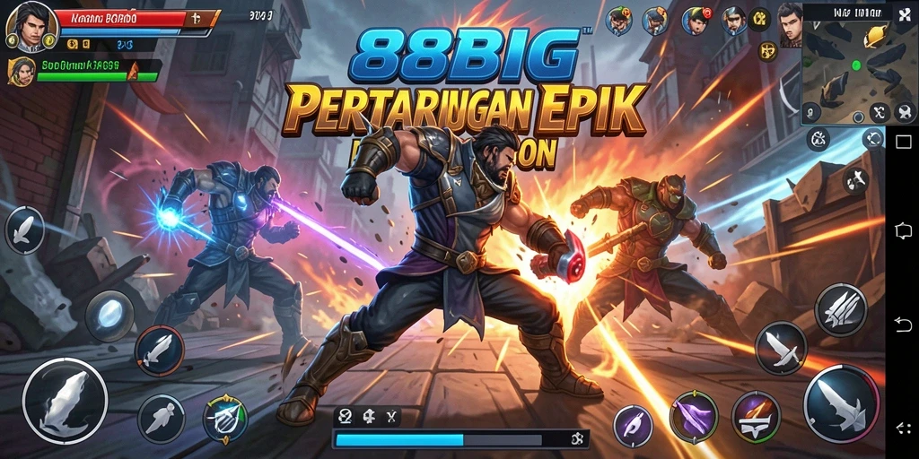 Screenshot gameplay 88BIG menampilkan pertarungan yang mendebarkan.