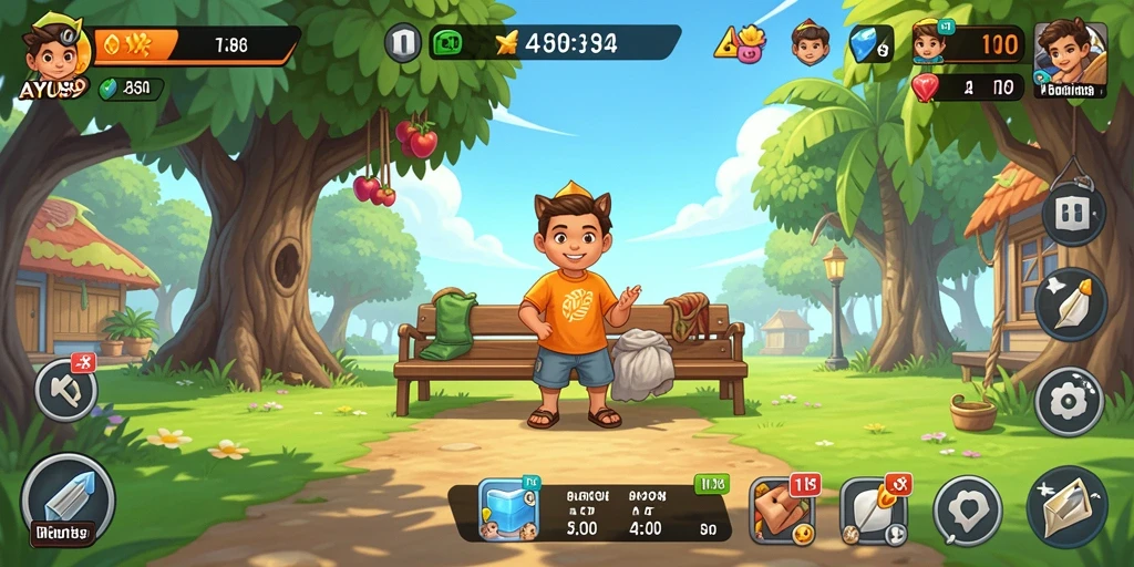Screenshot gameplay AYU89 menampilkan karakter-karakter menarik dalam aksi.