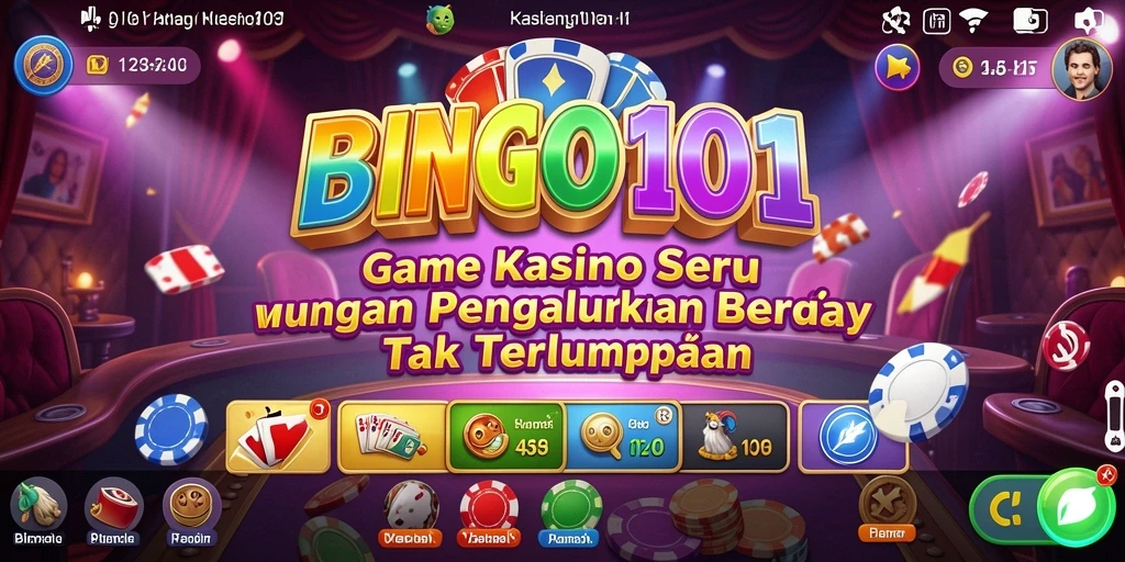 Gameplay seru BINGO101 dengan tema dan fitur menarik.