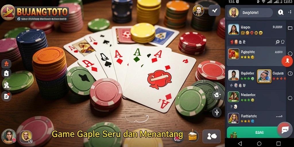 Tampilan menarik gameplay Gaple di BUJANGTOTO.
