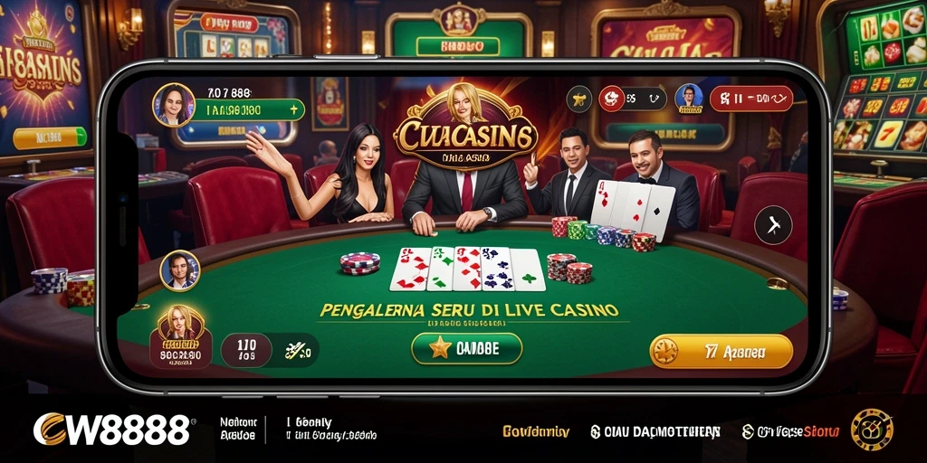 Tampilan gameplay Live Casino yang mendebarkan di CW8888.