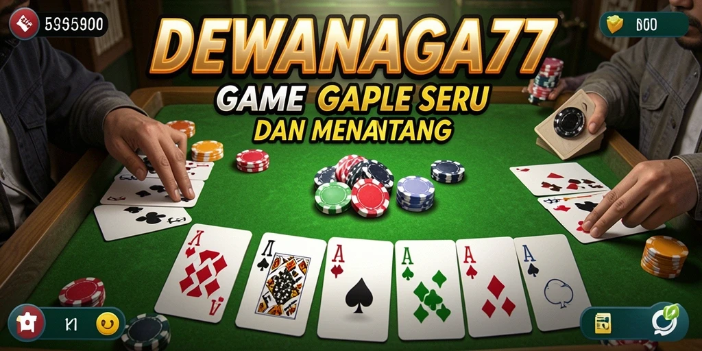 Tampilan gameplay seru dari DEWANAGA77 dalam permainan Gaple.