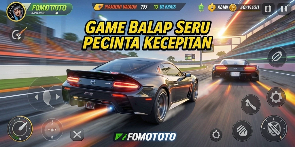 Gameplay seru dan kompetitif di FOMOTOTO dengan mobil balap yang memukau.