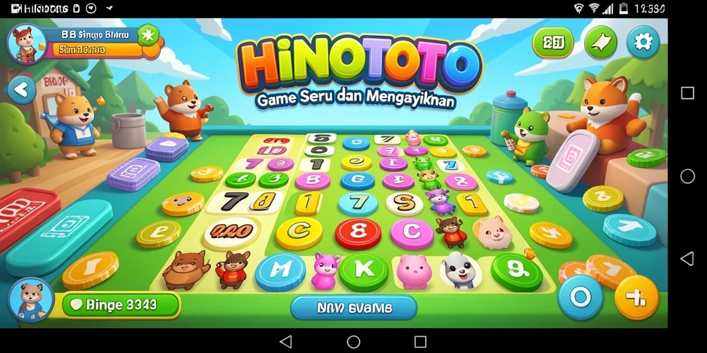 Screenshot gameplay HINOTOTO yang menampilkan serunya permainan Bingo.