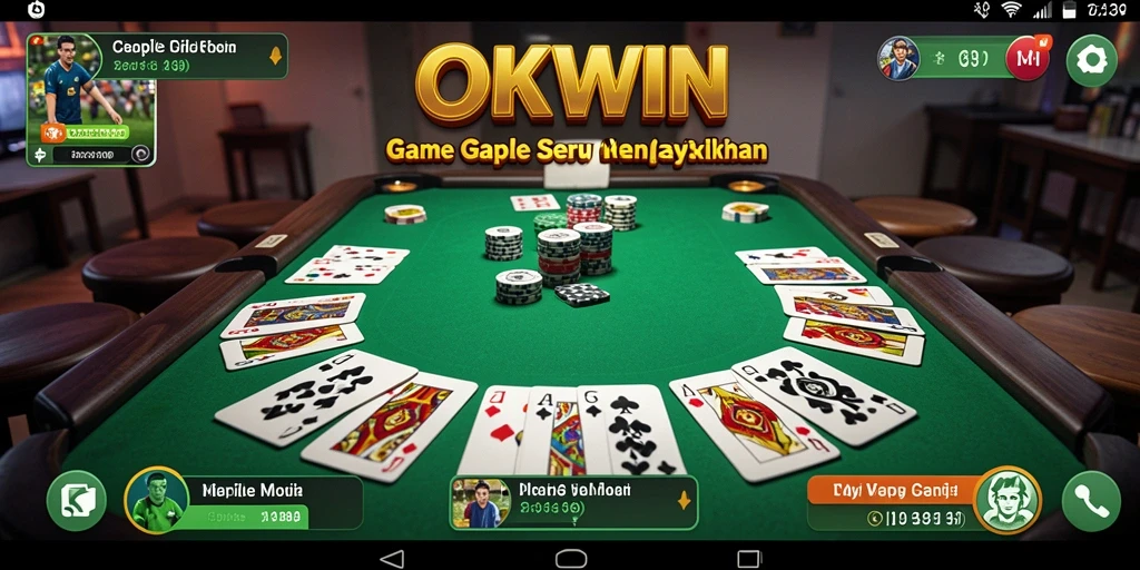 Tampilan gameplay seru dan interaktif dari OKWIN dalam permainan Gaple.