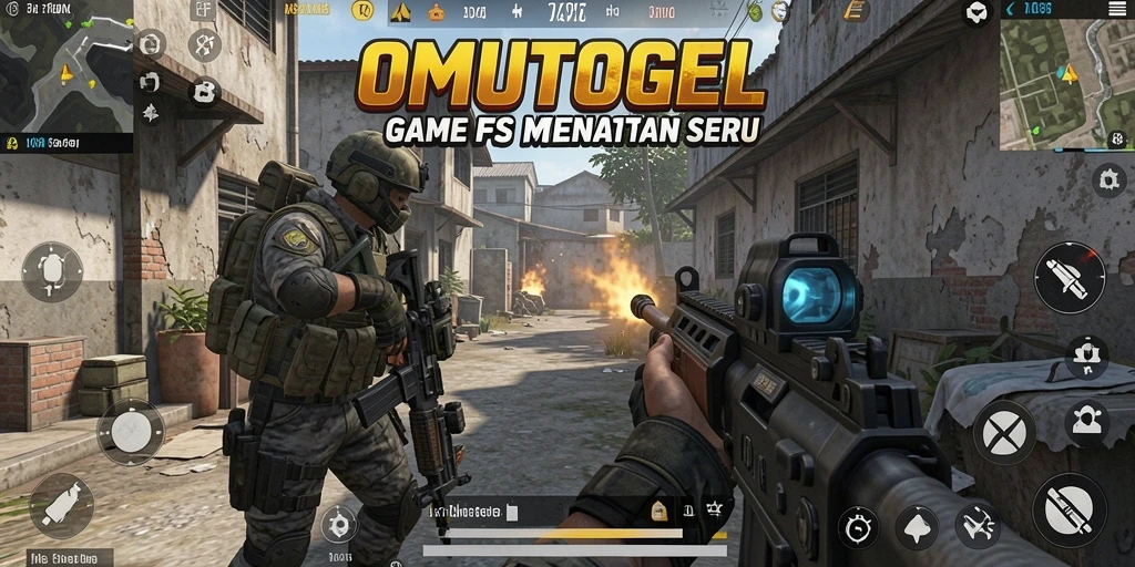 Screenshot OMUTOGEL menampilkan aksi mendebarkan dalam game FPS.
