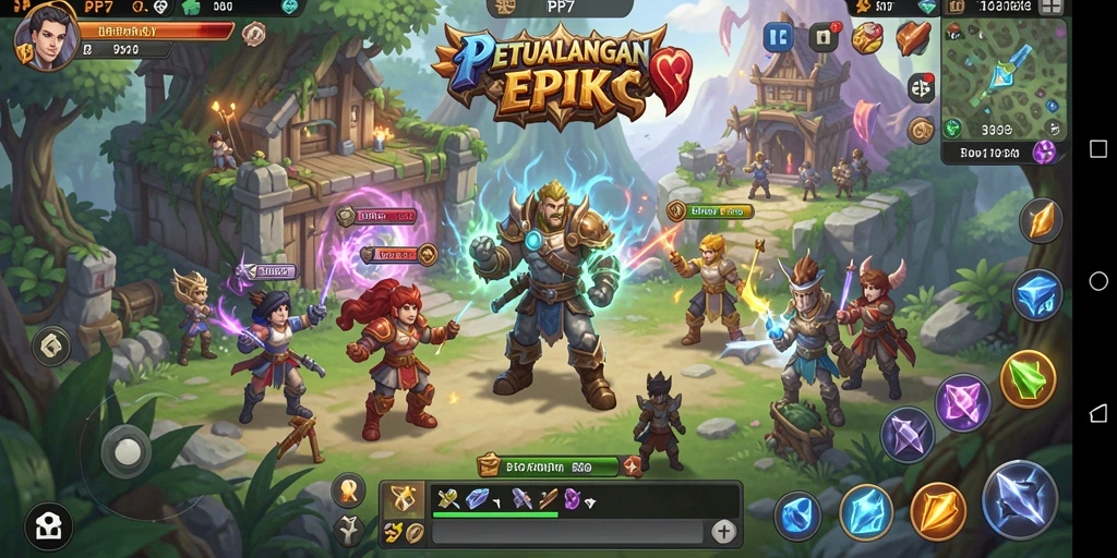 Tampilan gameplay RPG yang epik dan menakjubkan.