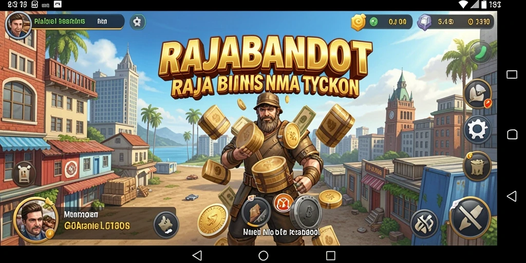 Screenshot gameplay RAJABANDOT yang menampilkan strategi bisnis.