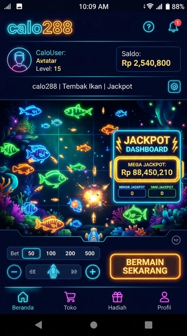 Halaman detail aplikasi dengan deskripsi dan fitur lengkap dari calo288.